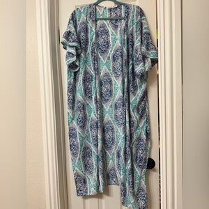 Vine & Love Teal and Navy Patterned Kimono